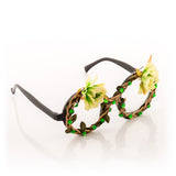 Fashion Partybrille mit Blumen und Glitzer